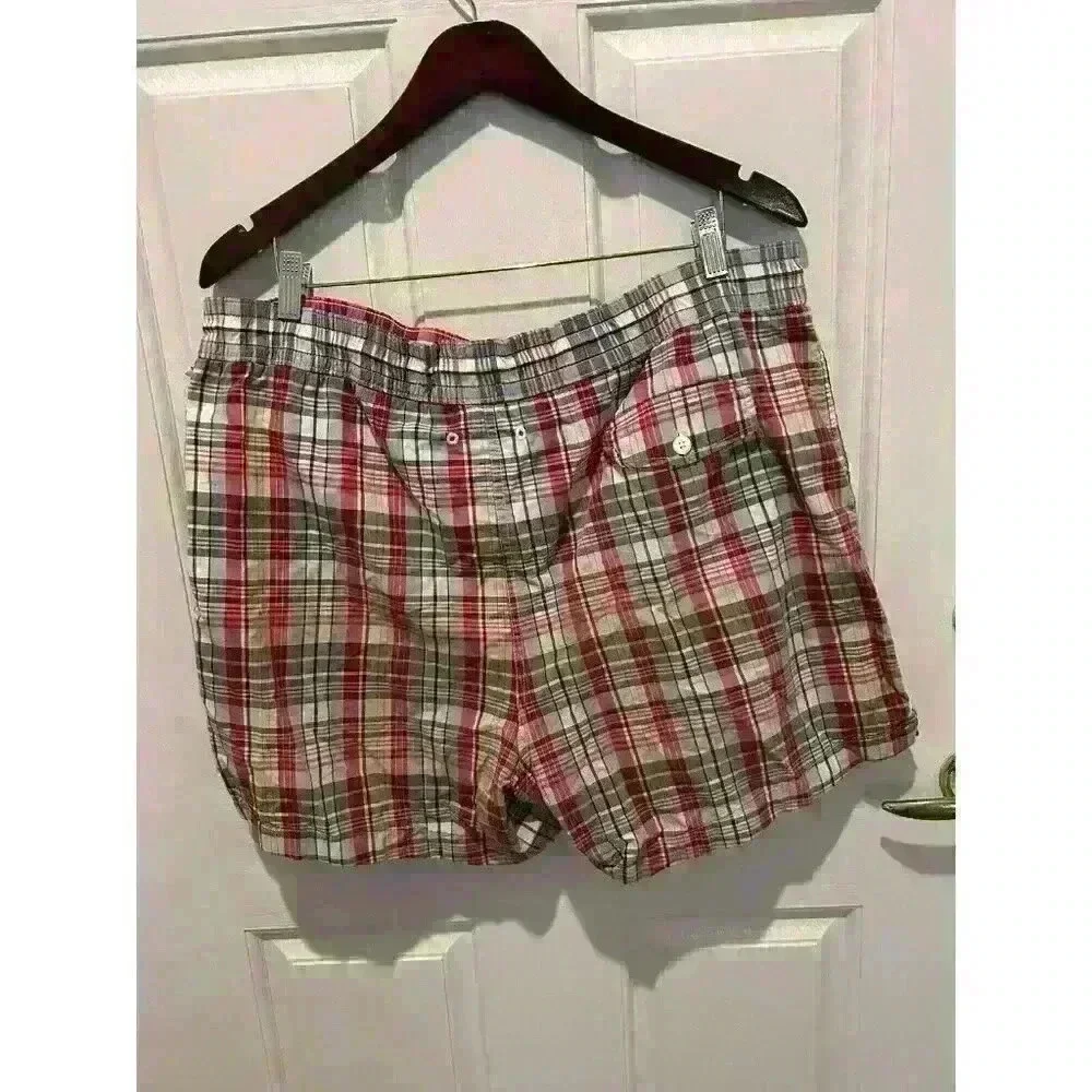 J. Crew The Original Shortboard Short Men LG Plaid Mesh Lined Swim Trunk Pockets